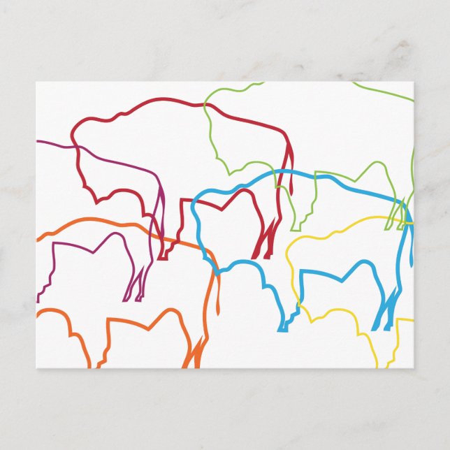 Postal desenfoque del orgullo de bison wyoming (Anverso)