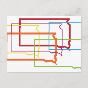 Postal desenfoque del orgullo de dakota del sur