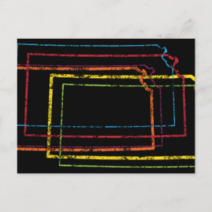 Postal desenfoque del orgullo de kansas