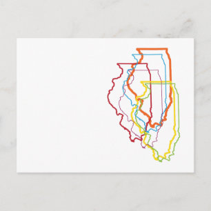 Postal desenfoque del orgullo illinois