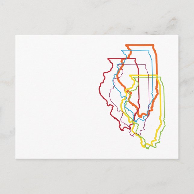 Postal desenfoque del orgullo illinois (Anverso)