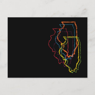 Postal desenfoque del orgullo illinois