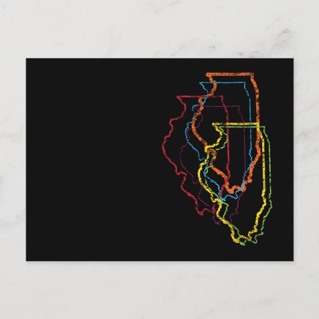 Postal desenfoque del orgullo illinois (Anverso)