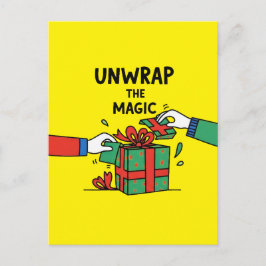 Postal Desenvuelve el regalo mágico de Navidad