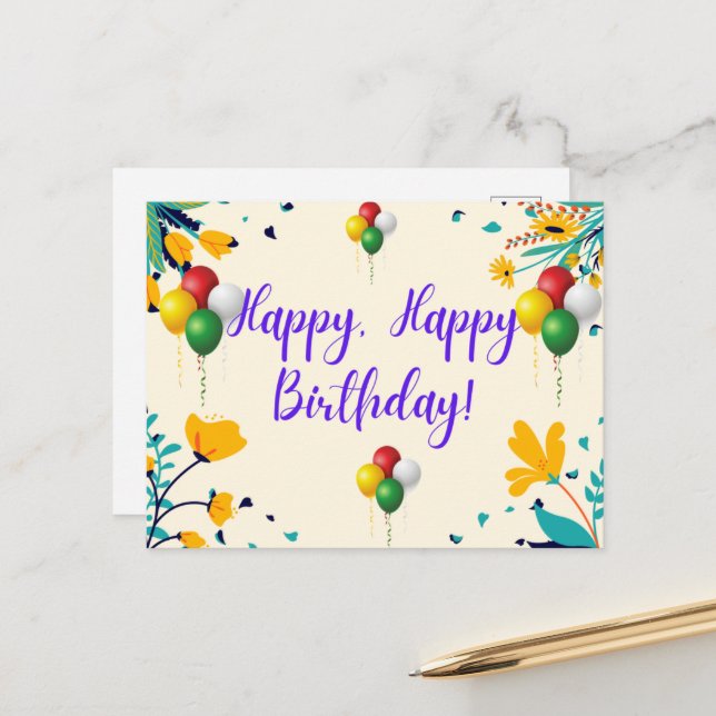 Postal Deseo de cumpleaños (Anverso/Reverso In Situ)