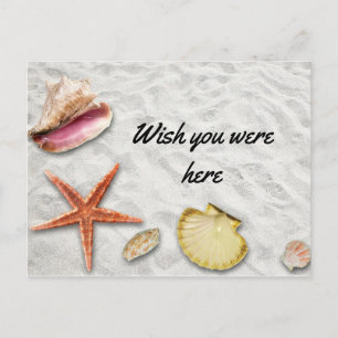 Postal Deseo de Playa Estés Aquí / Viaje Vacaciones