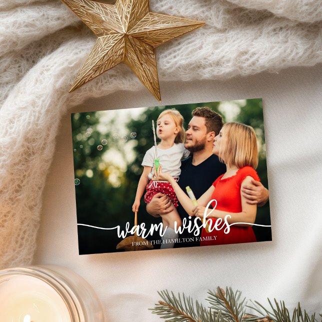 Postal Deseos Cálidos Con Foto De Caligrafía Navidad (Subido por el creador)