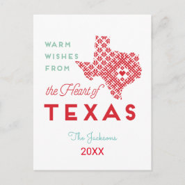 Postal Deseos cálidos del corazón de Texas