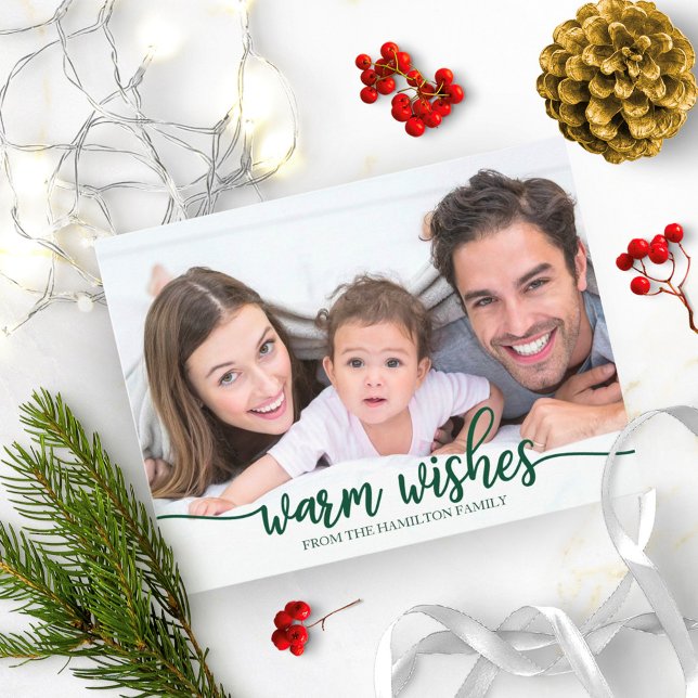 Postal Deseos cálidos Moda Caligrafía verde Navidades de  (Subido por el creador)