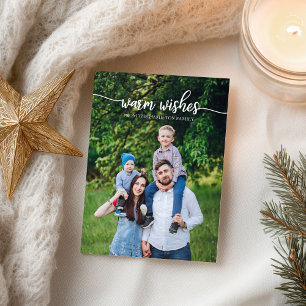 Postal Deseos Cálidos Navidades de fotos únicos con guión