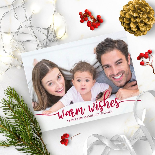 Postal Deseos cálidos Navidades fotográficos de caligrafí (Subido por el creador)