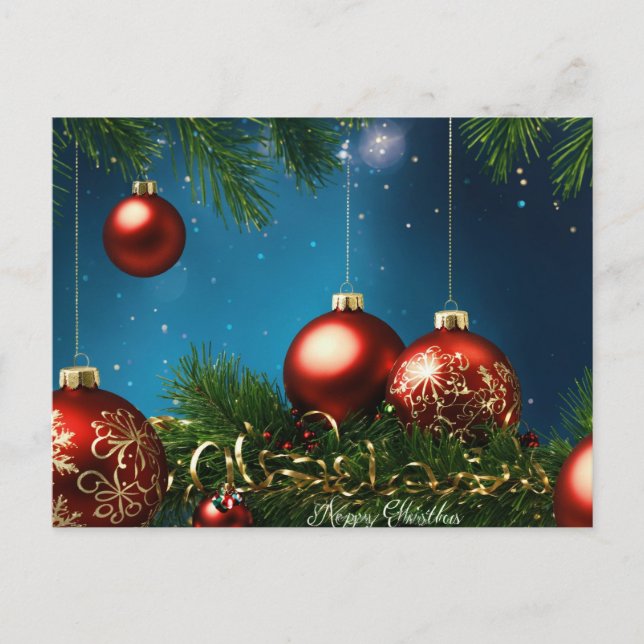 Postal "Deseos cálidos para una Feliz Navidad y un feliz  (Anverso)