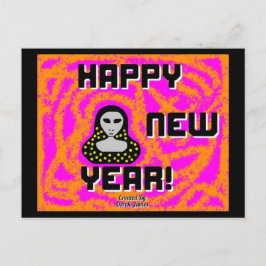 Postal Deseos de Año Nuevo Grises Postcard