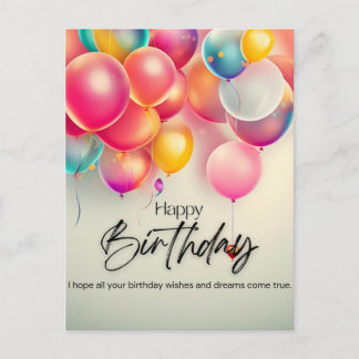 Postal Deseos de cumpleaños coloridos