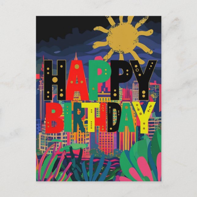 Postal Deseos de cumpleaños con chistes divertidos tema c (Anverso)
