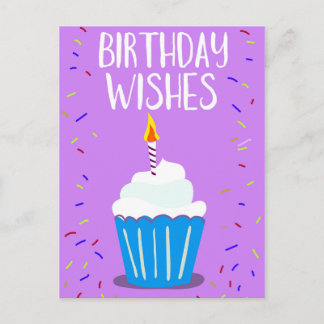 Postal Deseos de cumpleaños (con pastel de celebración)