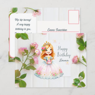 Postal Deseos de cumpleaños de la princesa