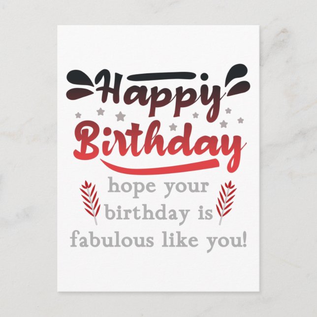 Postal Deseos de cumpleaños motivacionales. (Anverso)