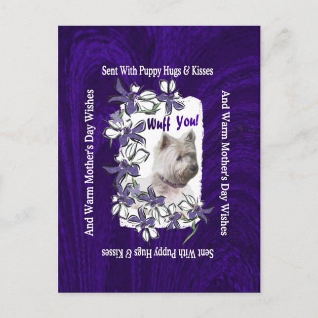 Postal Deseos de Día de la Madre adorables de West Highla (Anverso)