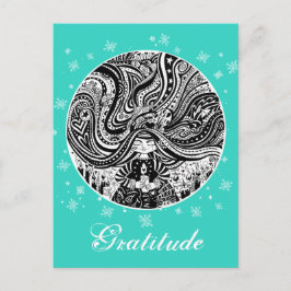 Postal Deseos de Grincheux Angel | Aqua Postcard