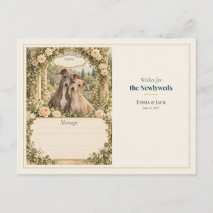 Postal Deseos de libro de invitados de boda de galgo ital