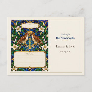 Postal Deseos de libro de invitados de boda de halcón