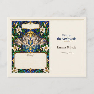 Postal Deseos de libro de invitados de boda de lobo