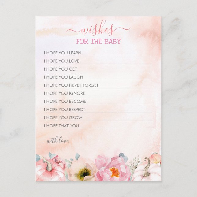 Postal Deseos De Los Chicas De La Calabaza De Caída Del B (Anverso)