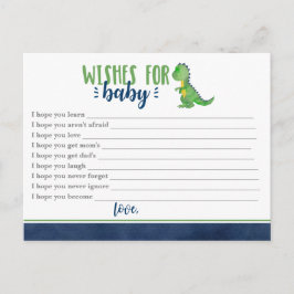 Postal Deseos de los dinosaurios para el bebé