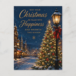 Postal Deseos de Navidad Pueblo de Navidad Nevado