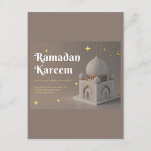 Postal Deseos de Ramadan con Caligrafía Árabe Elegante