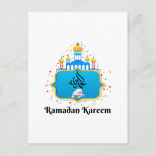Postal Deseos de Ramadan con elegante caligrafía árabe