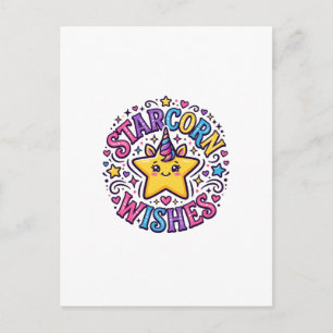 Postal Deseos de Starcorn de Unicornio Impresión Comercia