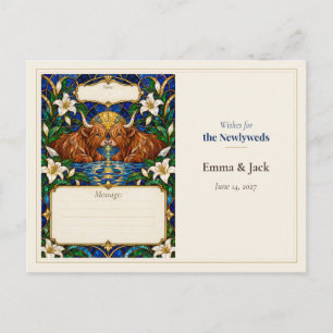 Postal Deseos del Libro de Firmas de Boda de Vaca de las