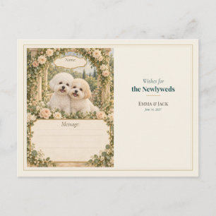 Postal Deseos del Libro de Invitados de Boda Bichon Frise