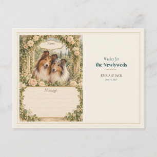 Postal Deseos del Libro de Invitados de Boda Collie