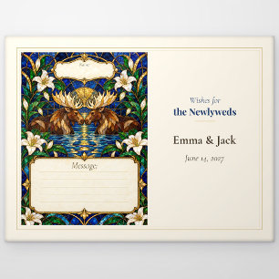 Postal Deseos del Libro de Invitados de Boda de Alce