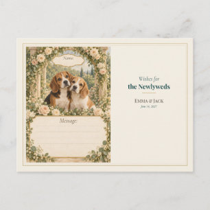 Postal Deseos del Libro de Invitados de Boda de Beagle