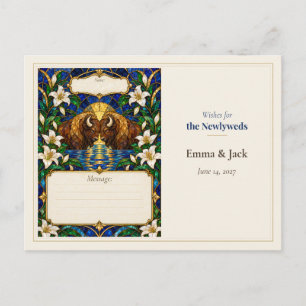 Postal Deseos del Libro de Invitados de Boda de Bisonte