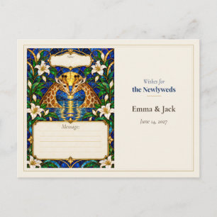Postal Deseos del Libro de Invitados de Boda de Jirafa