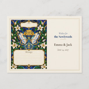Postal Deseos del Libro de Invitados de Boda de Mariposa