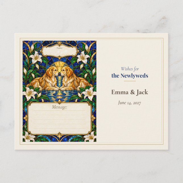 Postal Deseos del Libro de Invitados de Boda de Perro (Anverso)