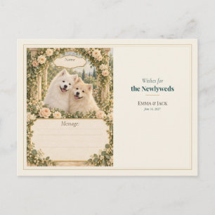 Postal Deseos del Libro de Invitados de Boda de Samoyed