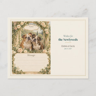 Postal Deseos del Libro de Invitados de Boda del Bulldog