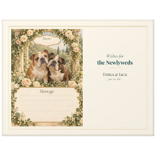 Postal Deseos del Libro de Invitados de Boda del Bulldog 