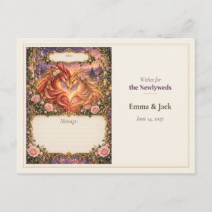 Postal Deseos del Libro de Invitados de Boda del Fénix