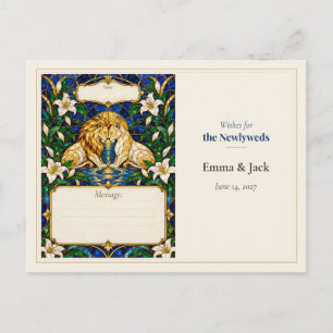 Postal Deseos del Libro de Invitados de Boda del León