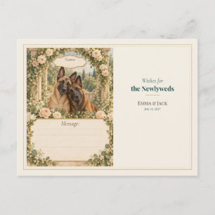 Postal Deseos del Libro de Invitados de Boda del Malinois