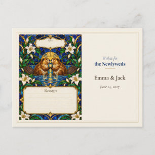 Postal Deseos del libro de invitados de la boda del casto