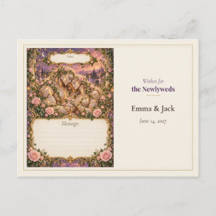 Postal Deseos del libro de invitados de la boda del Golem